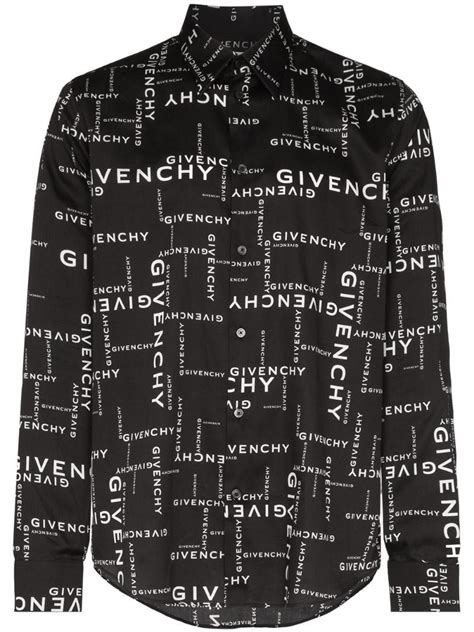 givenchy logo print button-up shirt|Men's Givenchy Clothing .